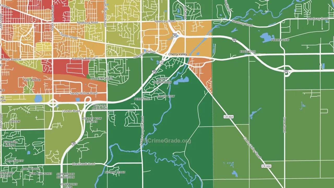 61016, IL Map of Drug-Related Crime Rates