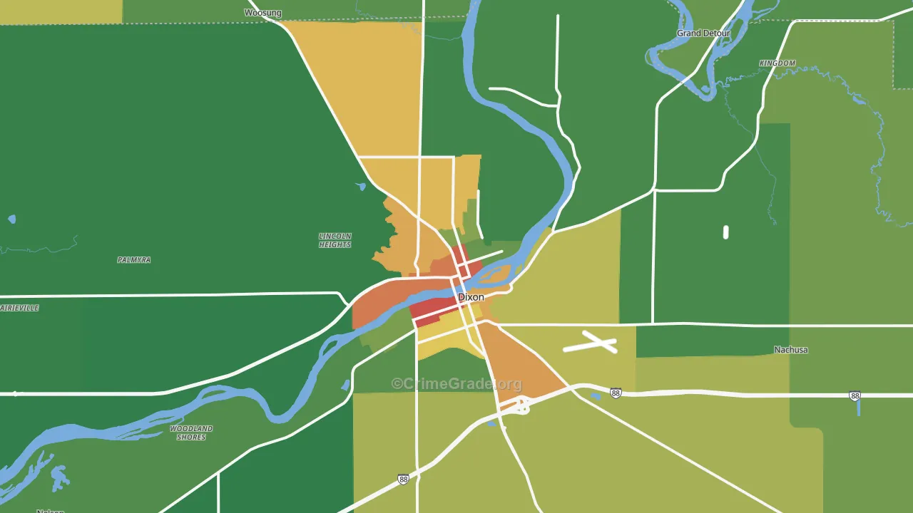 61021, IL Map of Drug-Related Crime Rates
