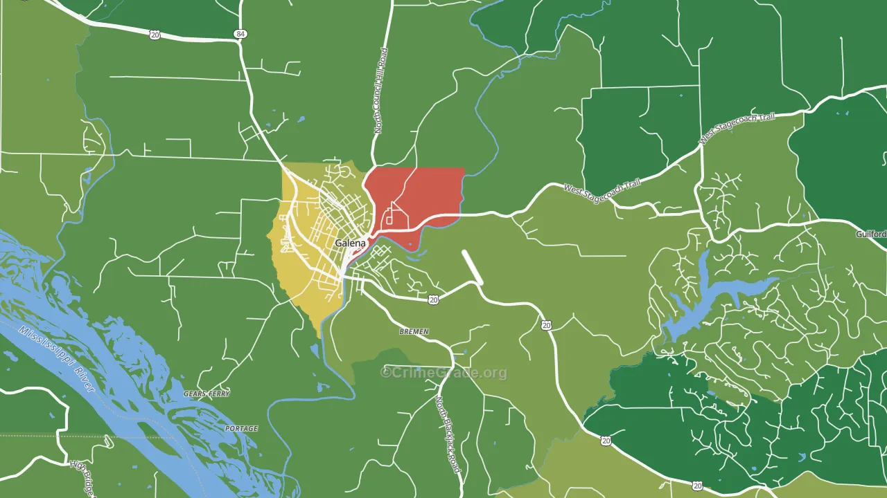 61036, IL Map of Drug-Related Crime Rates