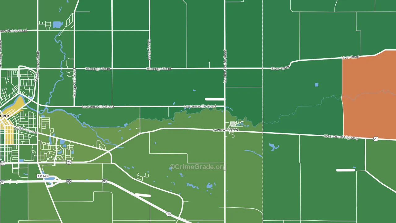 61038, IL Map of Drug-Related Crime Rates