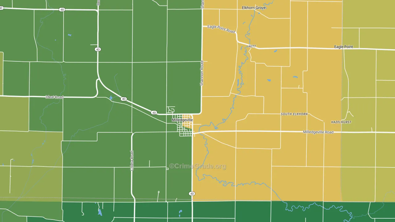 61051, IL Map of Drug-Related Crime Rates