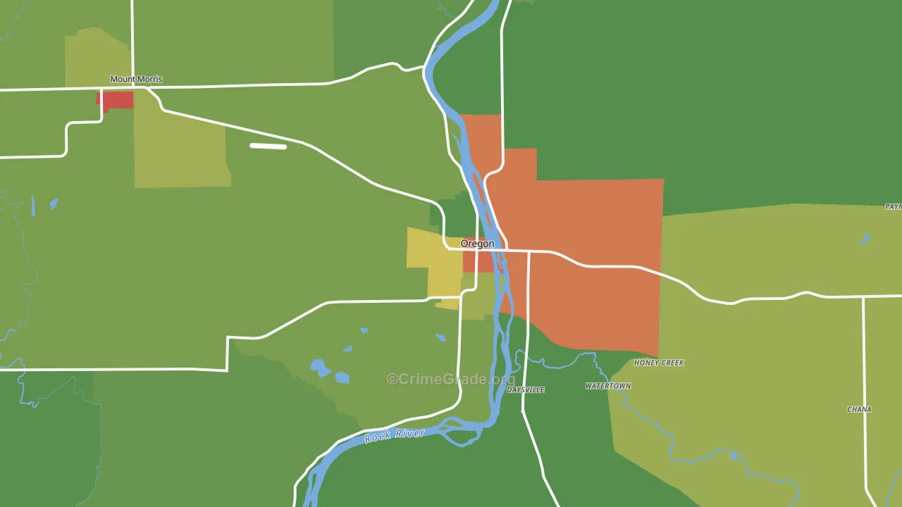 61061, IL Map of Drug-Related Crime Rates