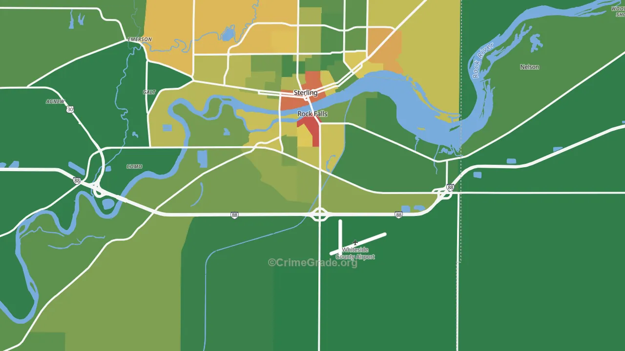 61071, IL Map of Drug-Related Crime Rates