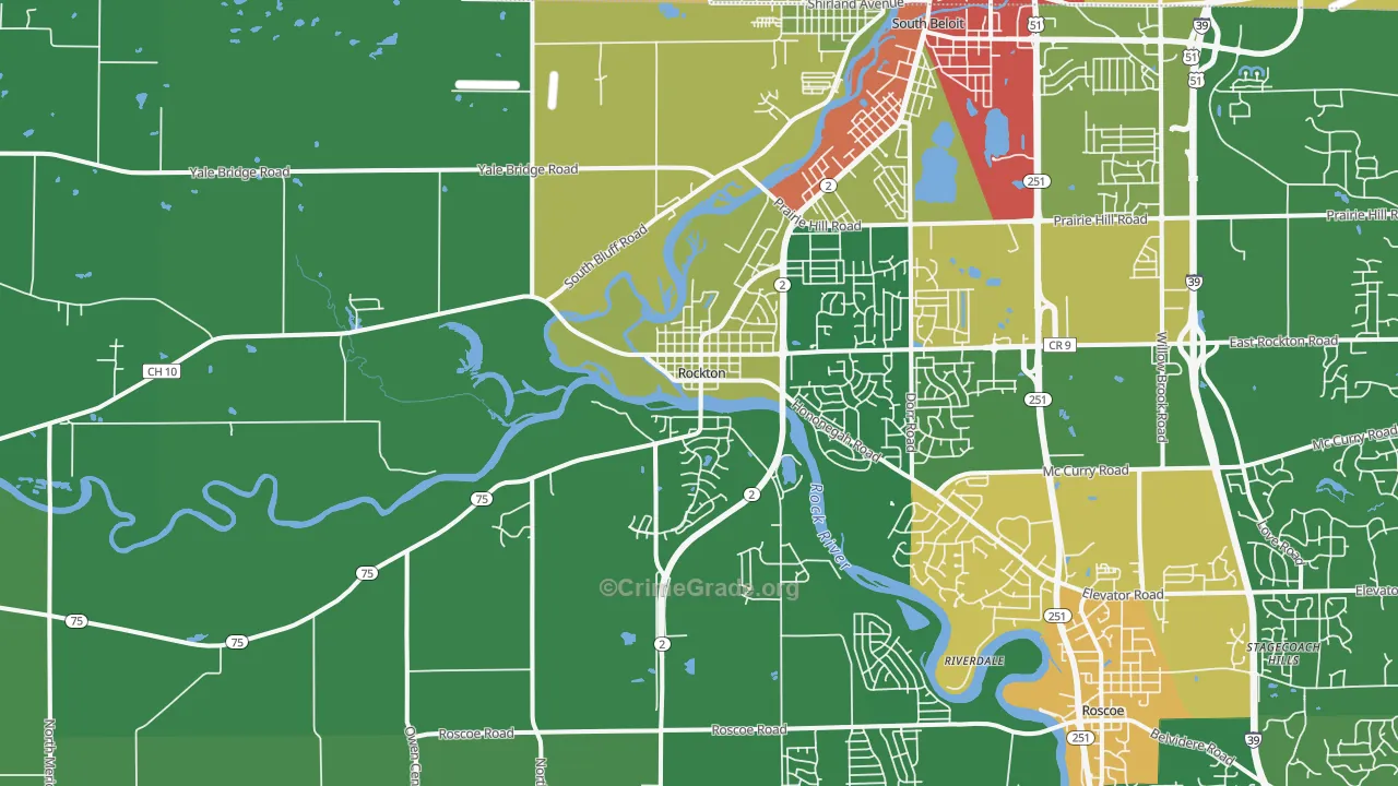 61072, IL Map of Drug-Related Crime Rates