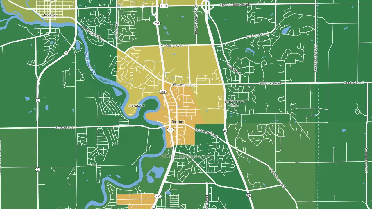 61073, IL Map of Drug-Related Crime Rates