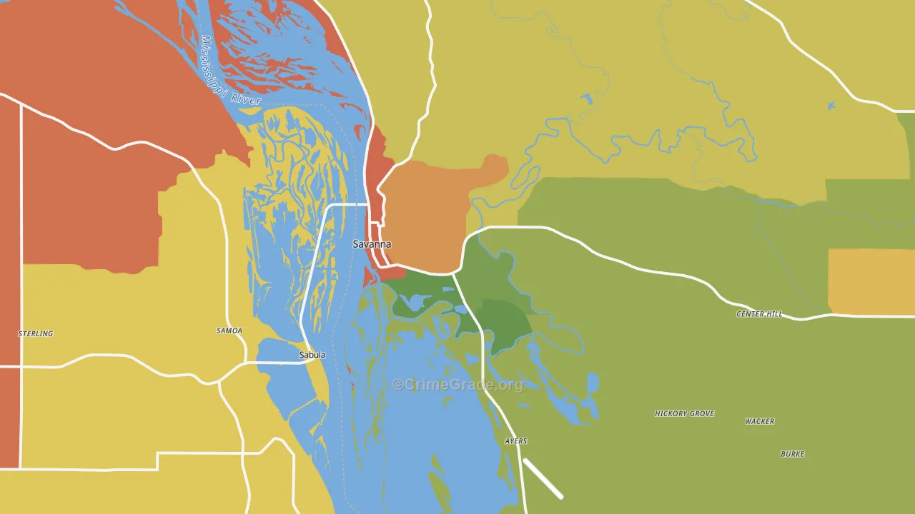 61074, IL Map of Drug-Related Crime Rates