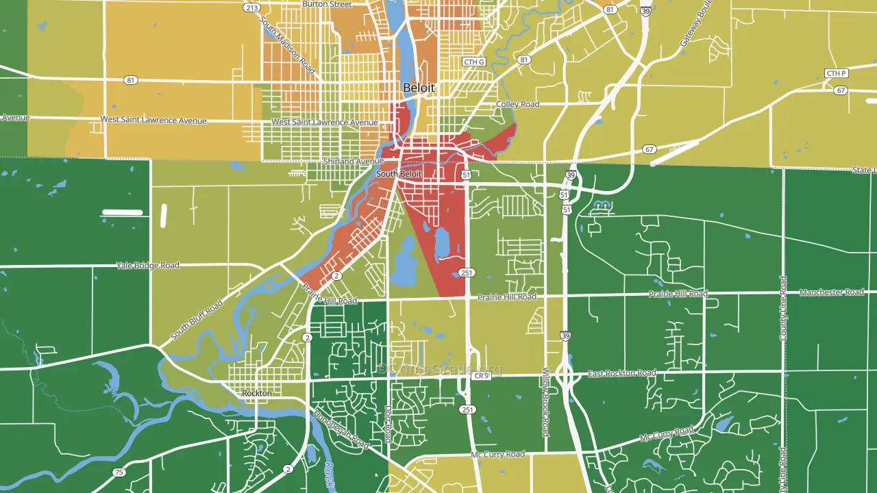 61080, IL Map of Drug-Related Crime Rates