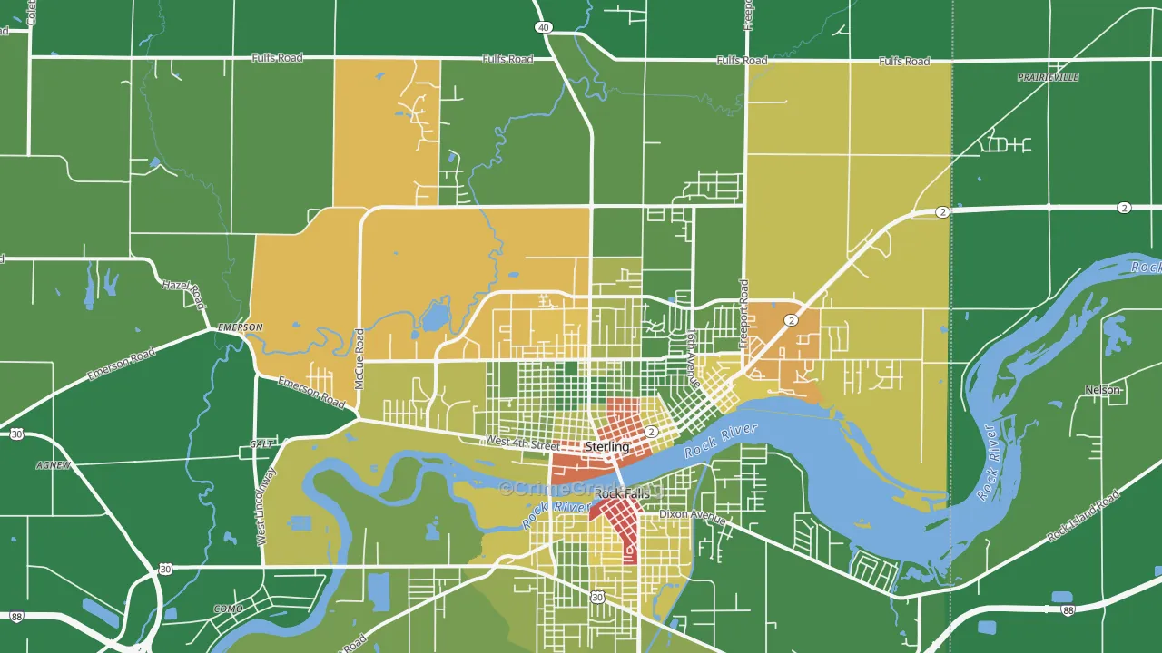 61081, IL Map of Drug-Related Crime Rates