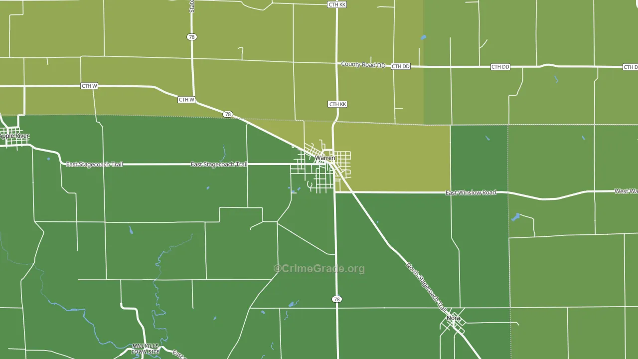 61087, IL Map of Drug-Related Crime Rates