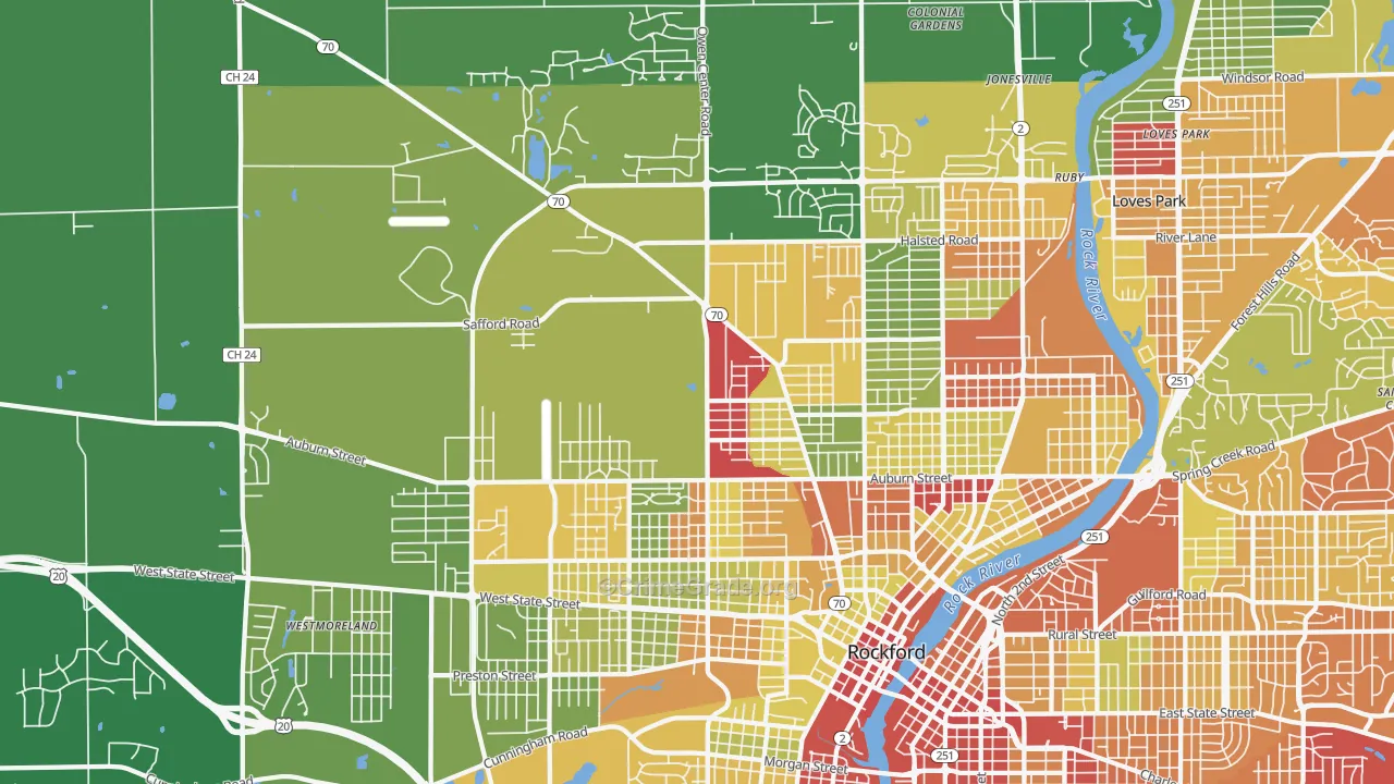 61101, IL Map of Drug-Related Crime Rates