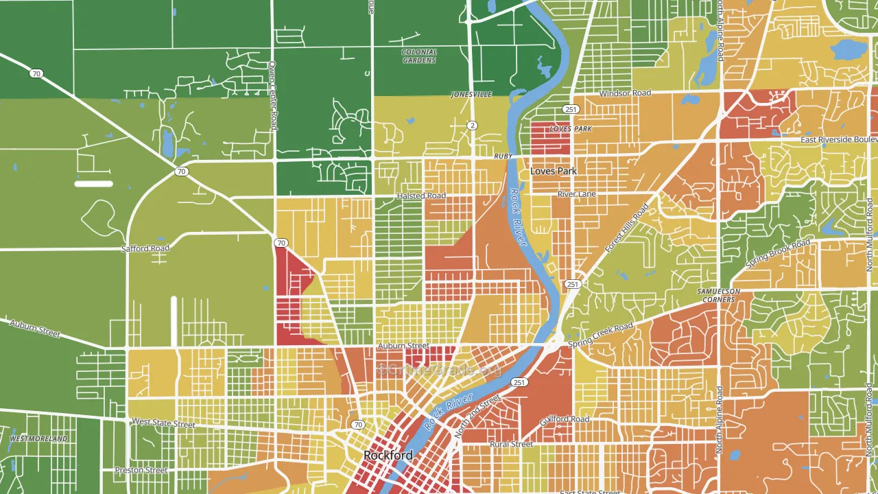 61103, IL Map of Drug-Related Crime Rates
