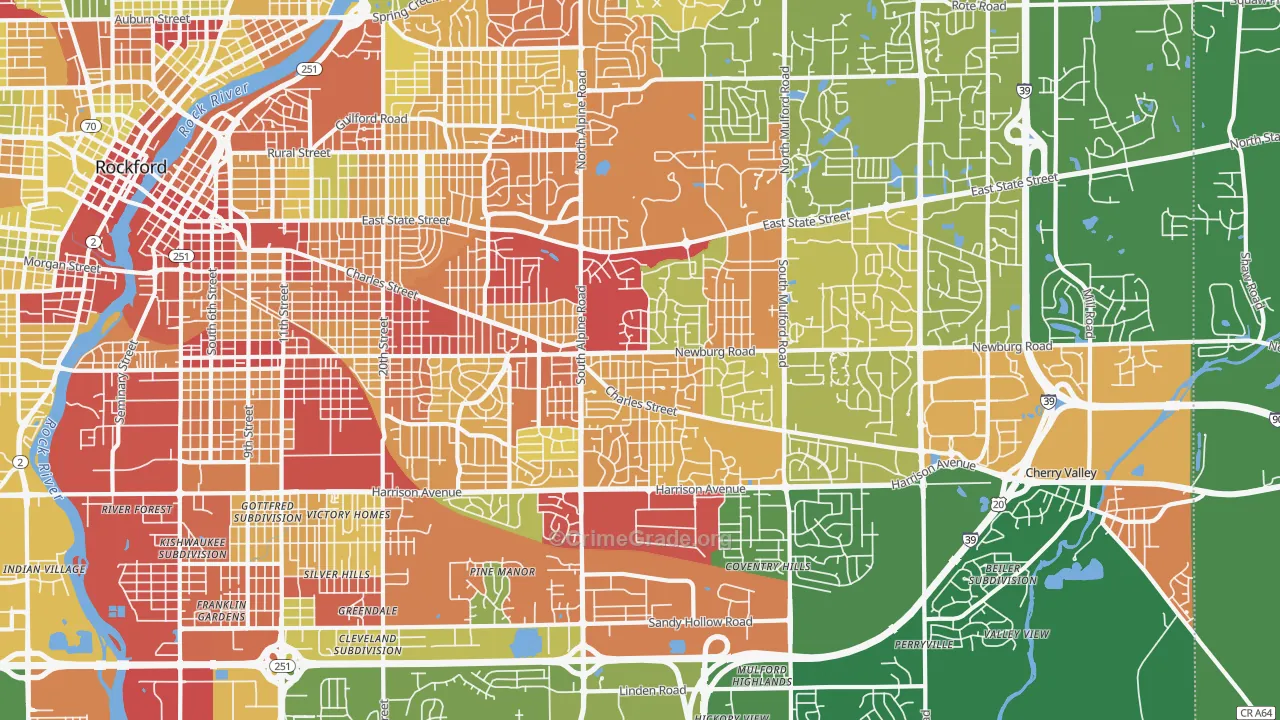 61108, IL Map of Drug-Related Crime Rates