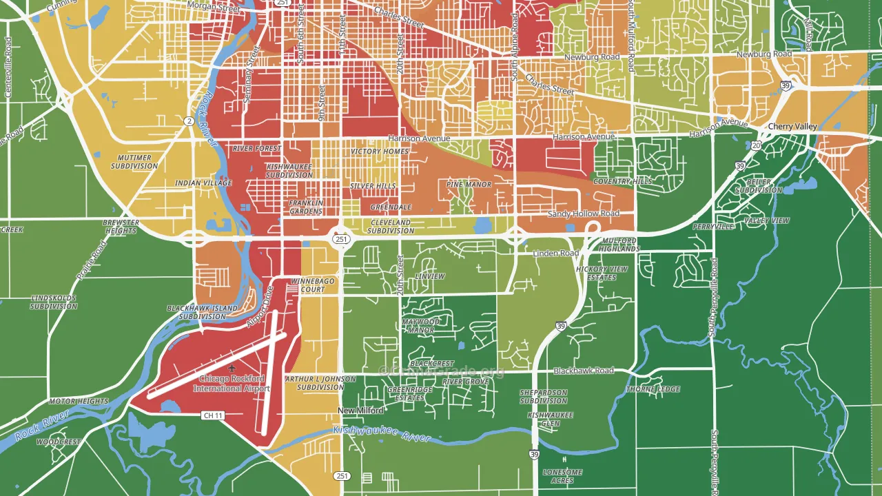 61109, IL Map of Drug-Related Crime Rates