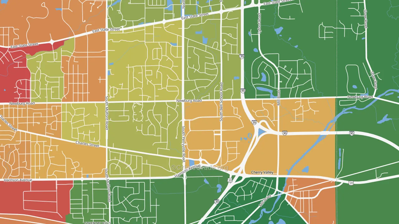 61112, IL Map of Drug-Related Crime Rates