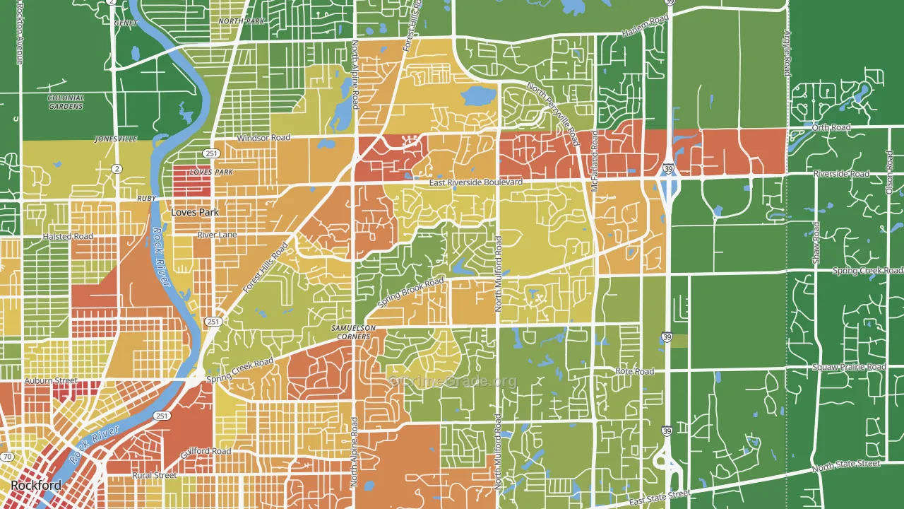 61114, IL Map of Drug-Related Crime Rates