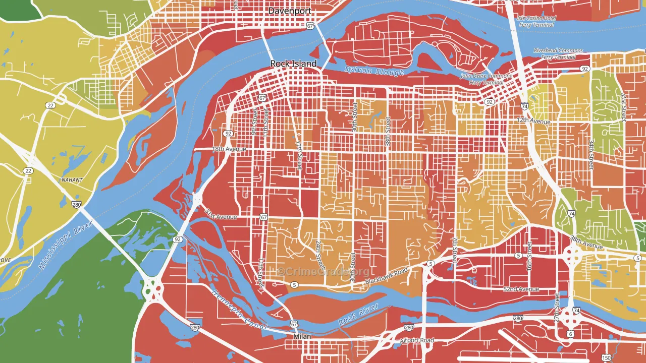 61201, IL Map of Drug-Related Crime Rates