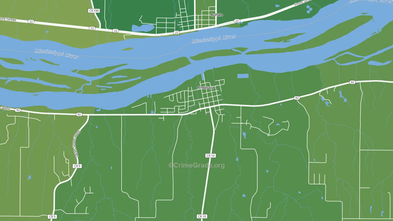 61232, IL Map of Drug-Related Crime Rates