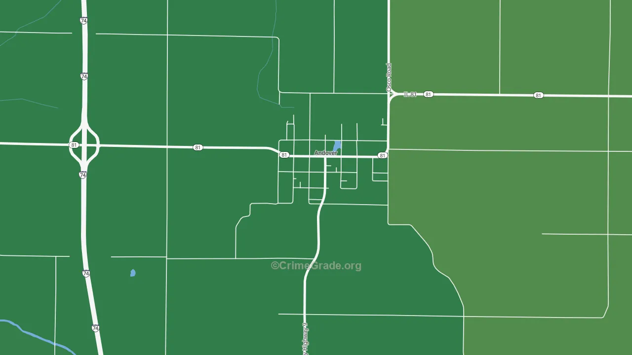 61233, IL Map of Drug-Related Crime Rates