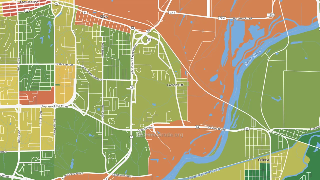 61239, IL Map of Drug-Related Crime Rates