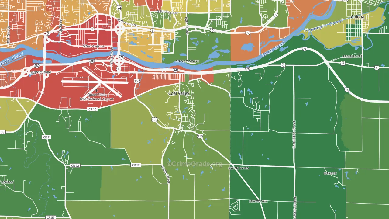 61240, IL Map of Drug-Related Crime Rates