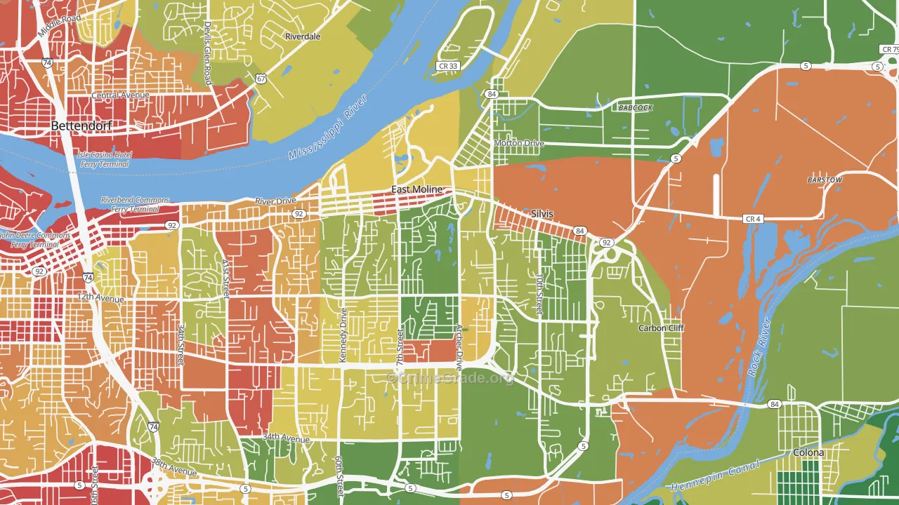 61244, IL Map of Drug-Related Crime Rates
