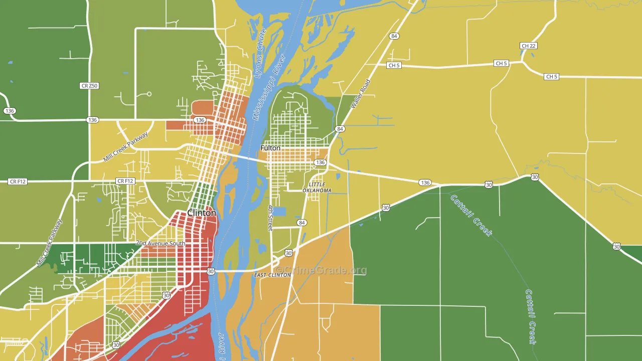 61252, IL Map of Drug-Related Crime Rates