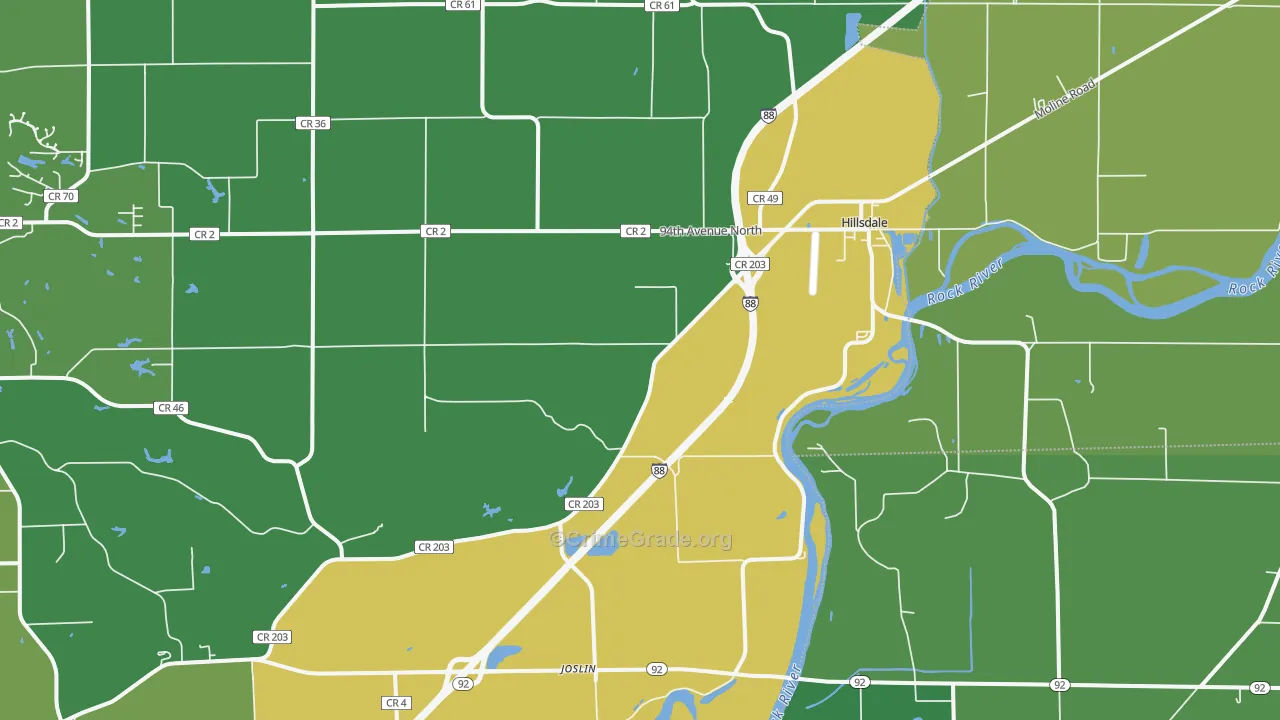 61257, IL Map of Drug-Related Crime Rates