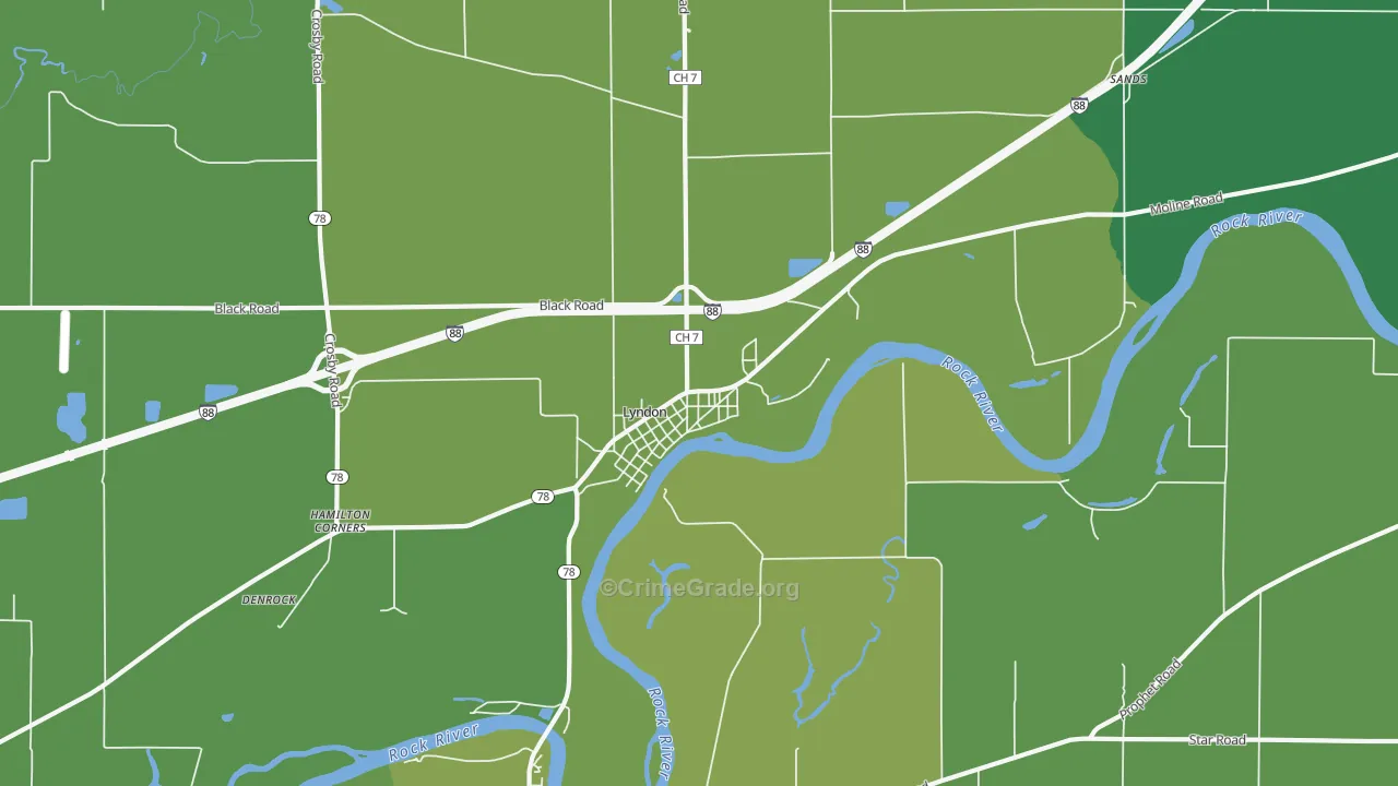 61261, IL Map of Drug-Related Crime Rates