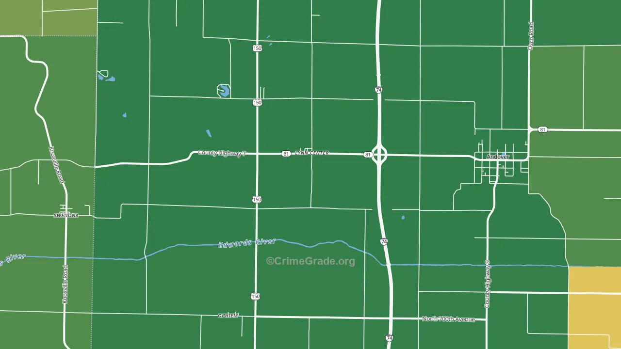 61262, IL Map of Drug-Related Crime Rates