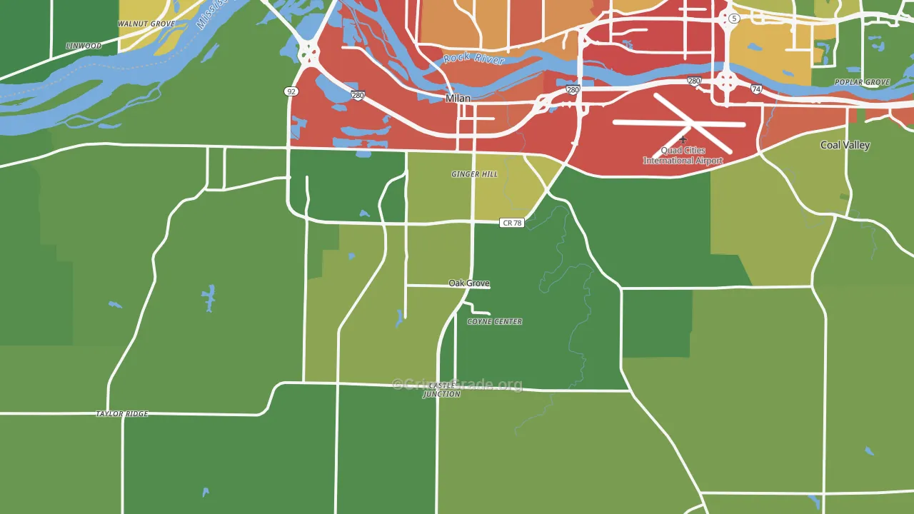 61264, IL Map of Drug-Related Crime Rates