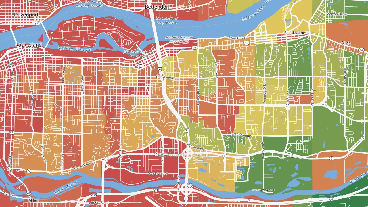 61265, IL Map of Drug-Related Crime Rates