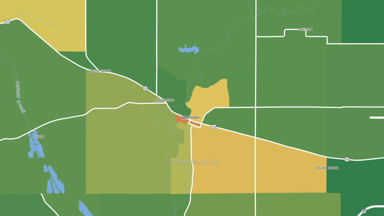 61270, IL Map of Drug-Related Crime Rates
