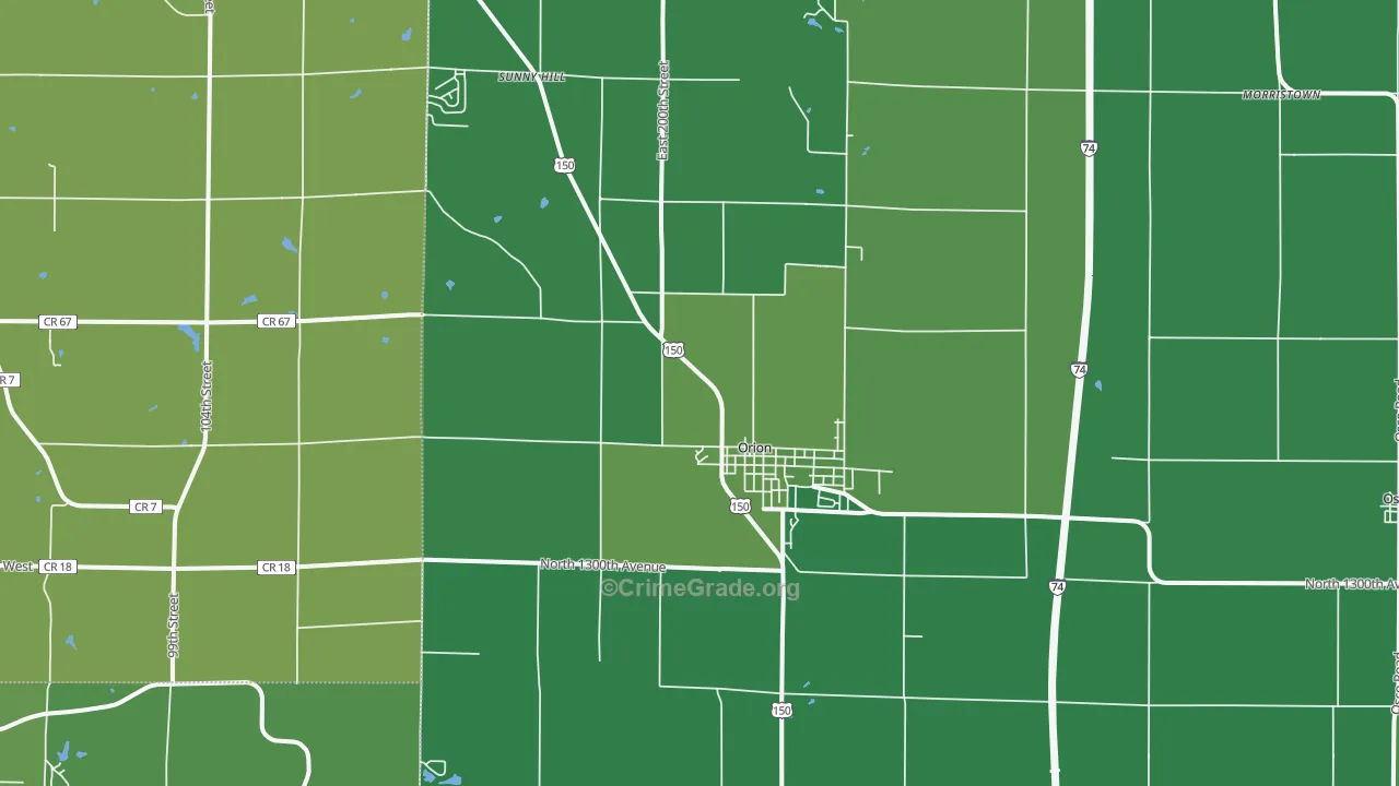 61273, IL Map of Drug-Related Crime Rates