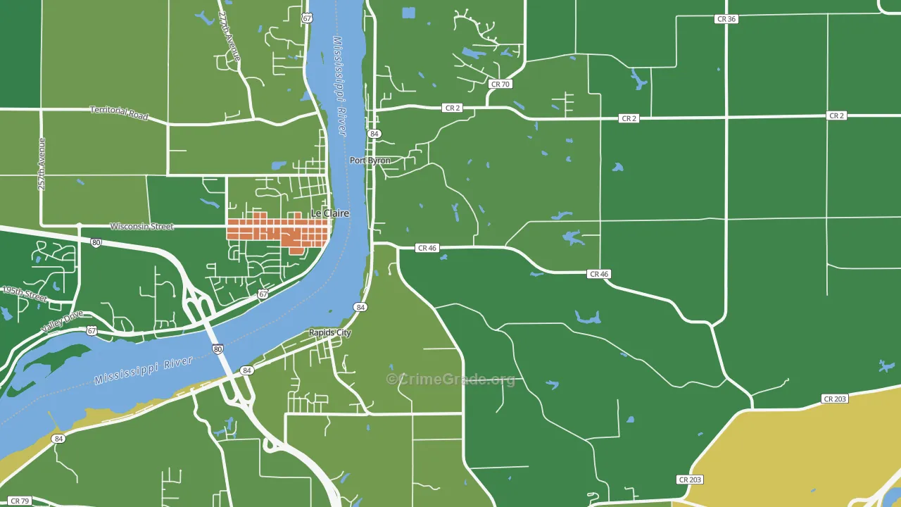 61275, IL Map of Drug-Related Crime Rates