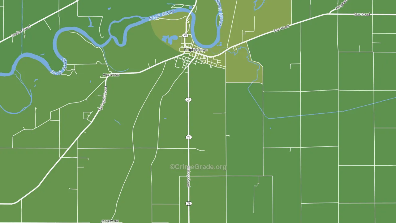 61277, IL Map of Drug-Related Crime Rates