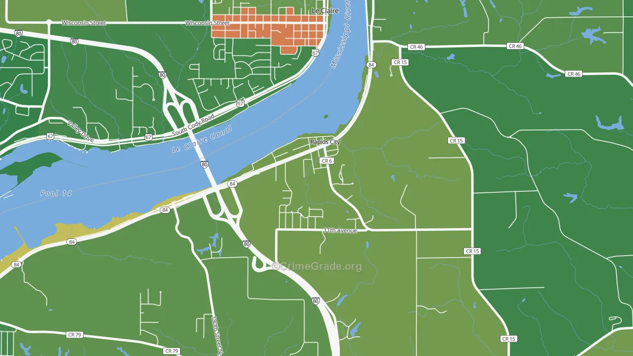 61278, IL Map of Drug-Related Crime Rates