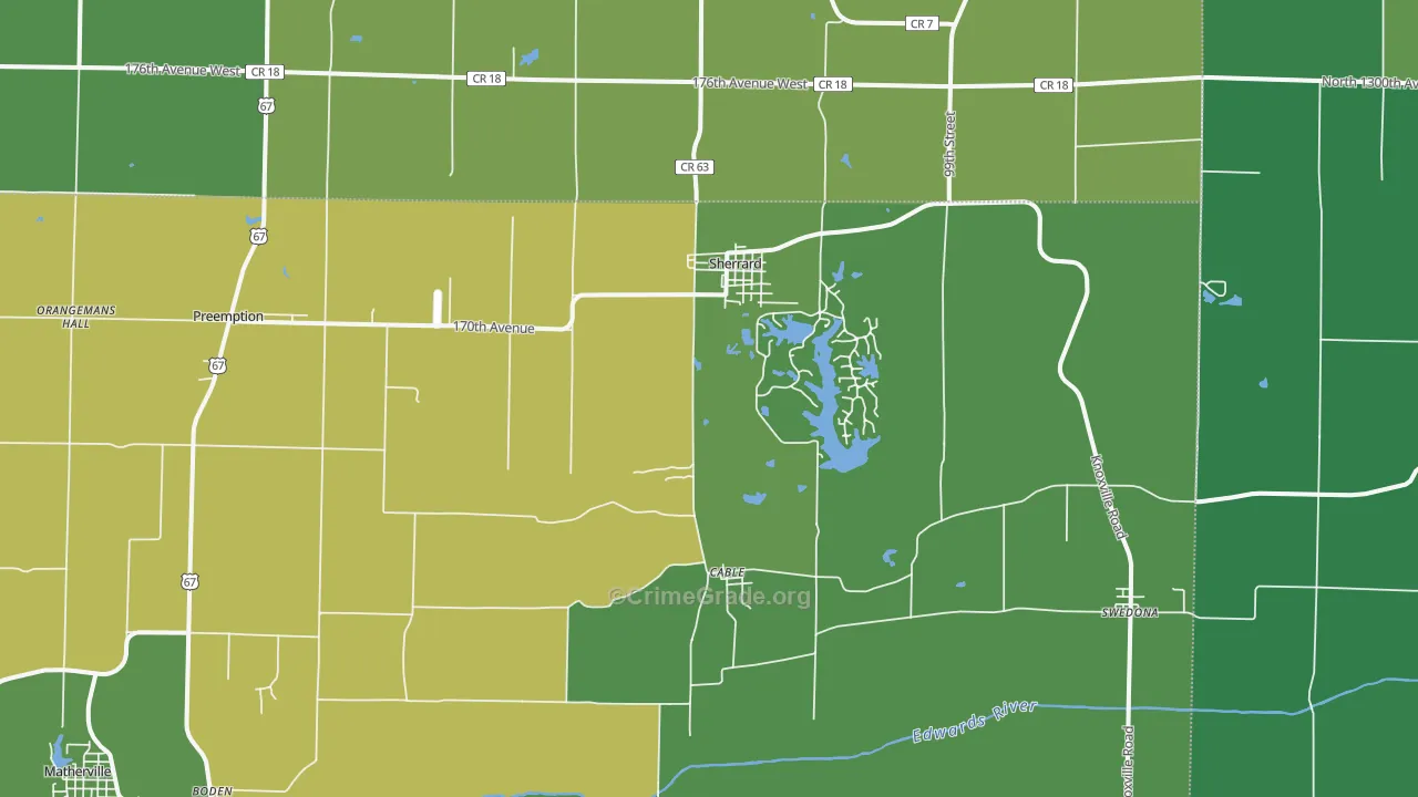 61281, IL Map of Drug-Related Crime Rates