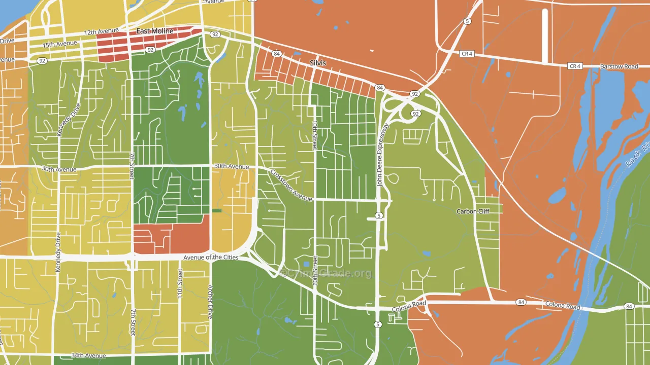 61282, IL Map of Drug-Related Crime Rates