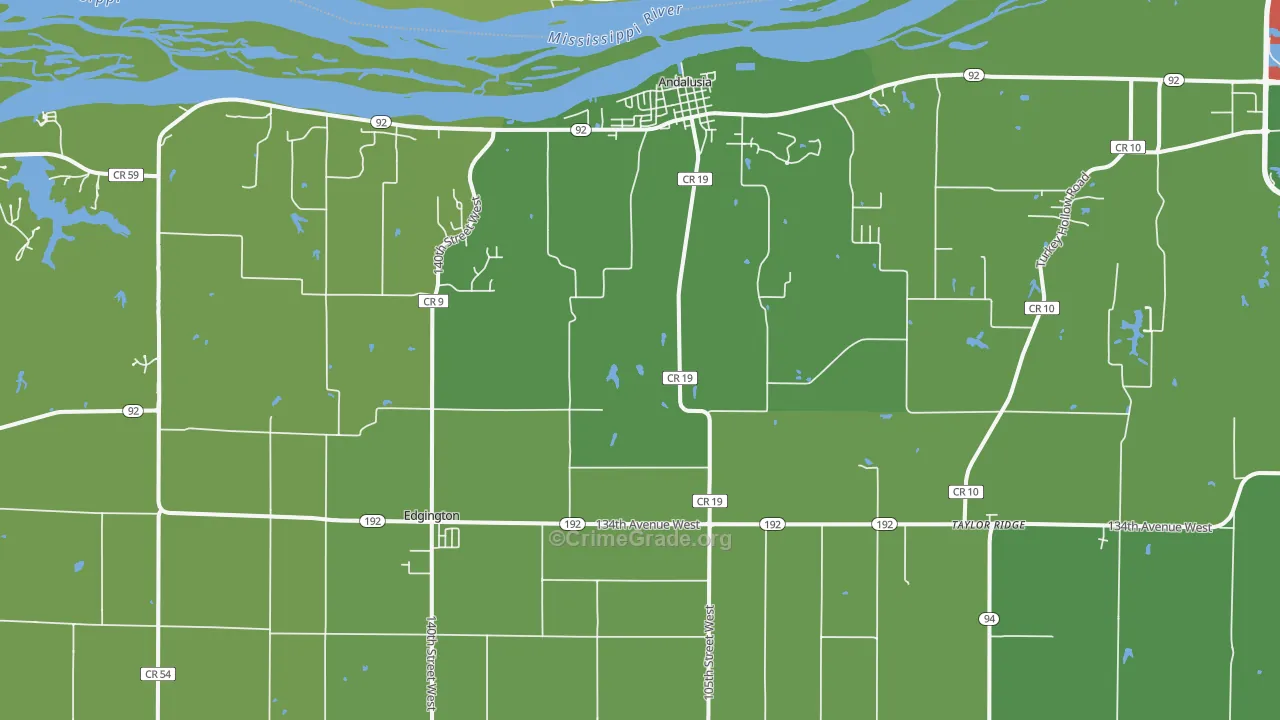 61284, IL Map of Drug-Related Crime Rates