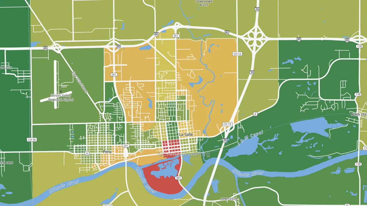 61301, IL Map of Drug-Related Crime Rates