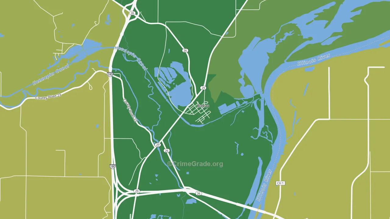 61315, IL Map of Drug-Related Crime Rates