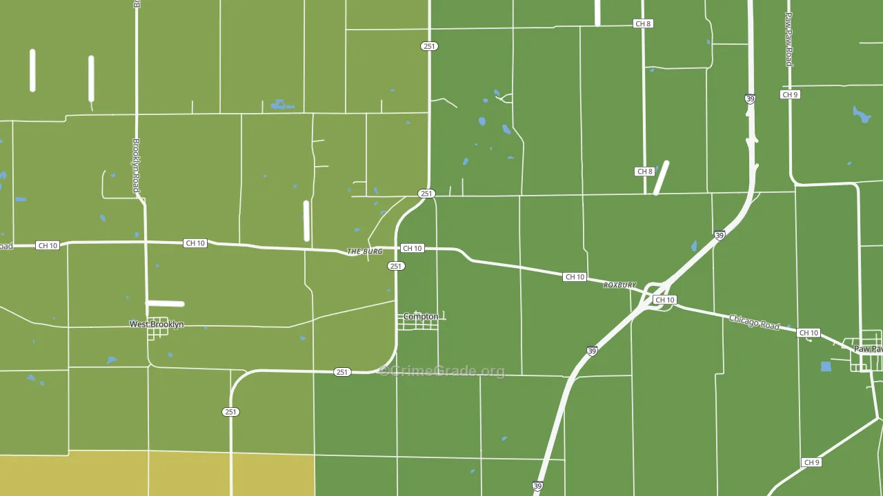 61318, IL Map of Drug-Related Crime Rates