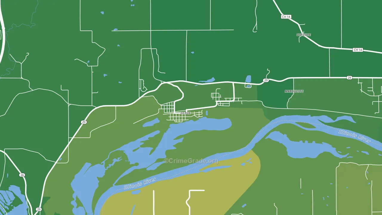 61322, IL Map of Drug-Related Crime Rates