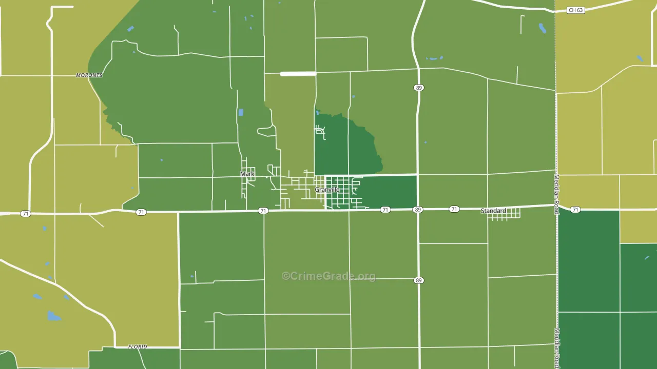 61326, IL Map of Drug-Related Crime Rates