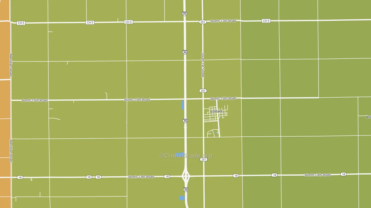 61334, IL Map of Drug-Related Crime Rates