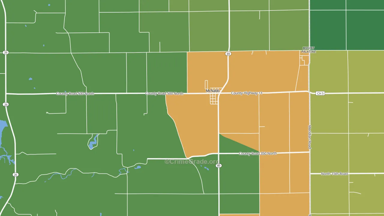 61335, IL Map of Drug-Related Crime Rates