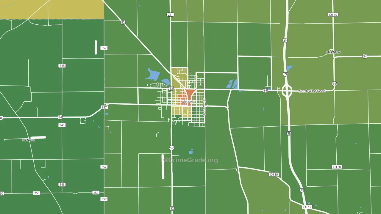 61342, IL Map of Drug-Related Crime Rates