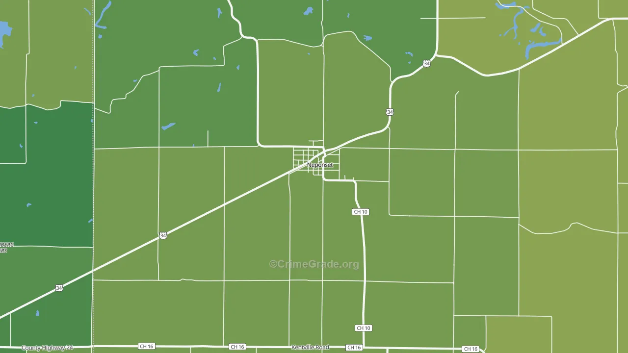 61345, IL Map of Drug-Related Crime Rates