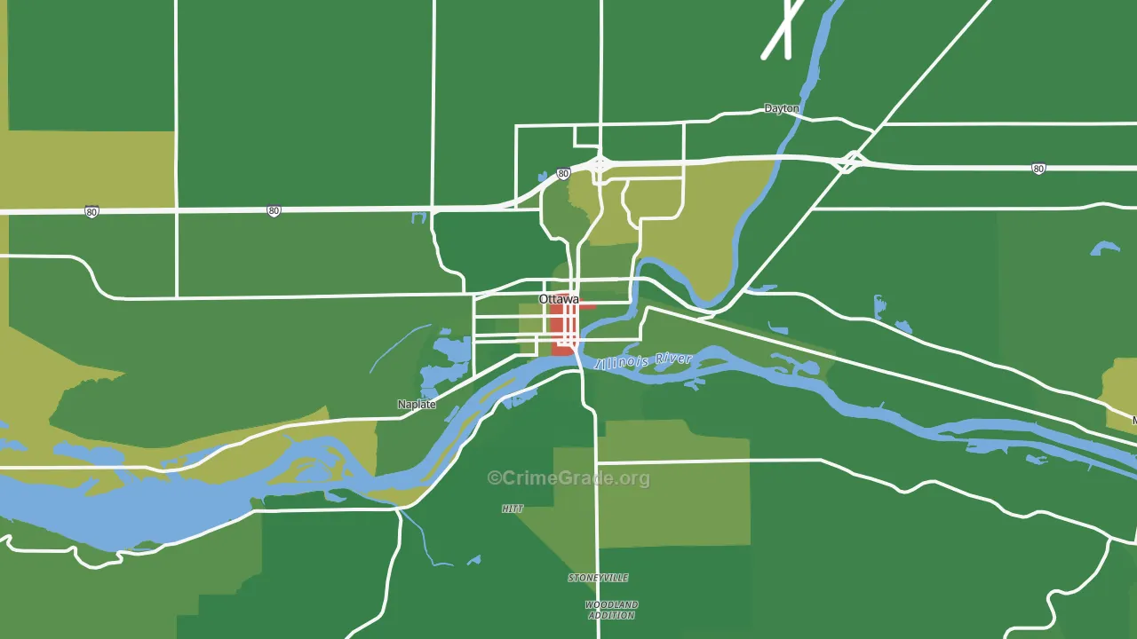 61350, IL Map of Drug-Related Crime Rates