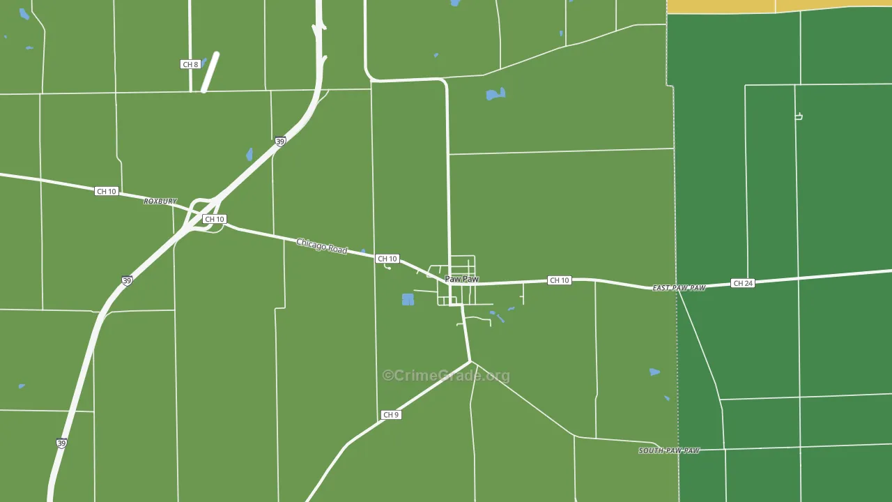 61353, IL Map of Drug-Related Crime Rates